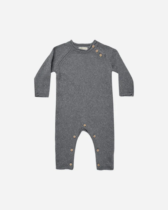 Quincy Mae Cozy Heather Knit Jumpsuit - Navy