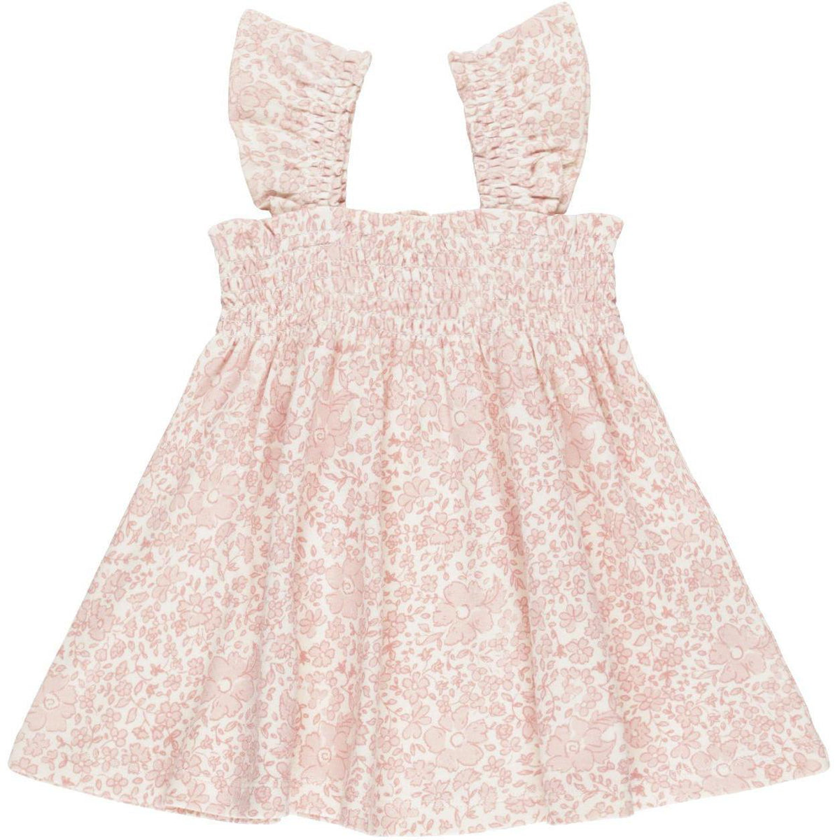 Quincy Mae Smocked Jersey Dress || Pink Blossom