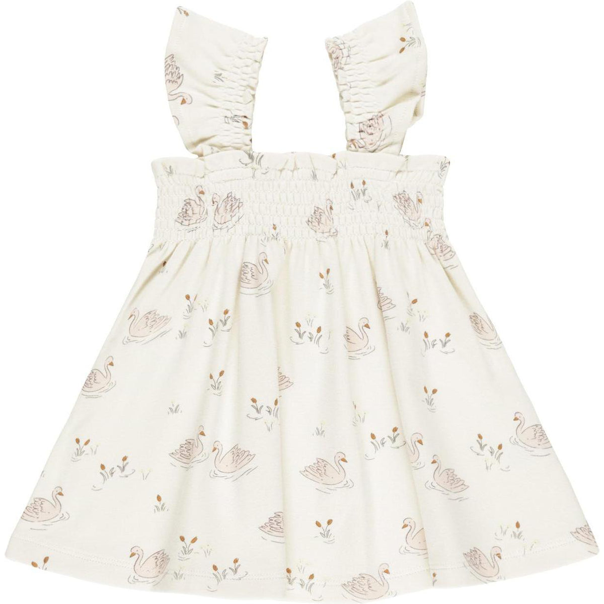 Quincy Mae Smocked Jersey Dress || Swans