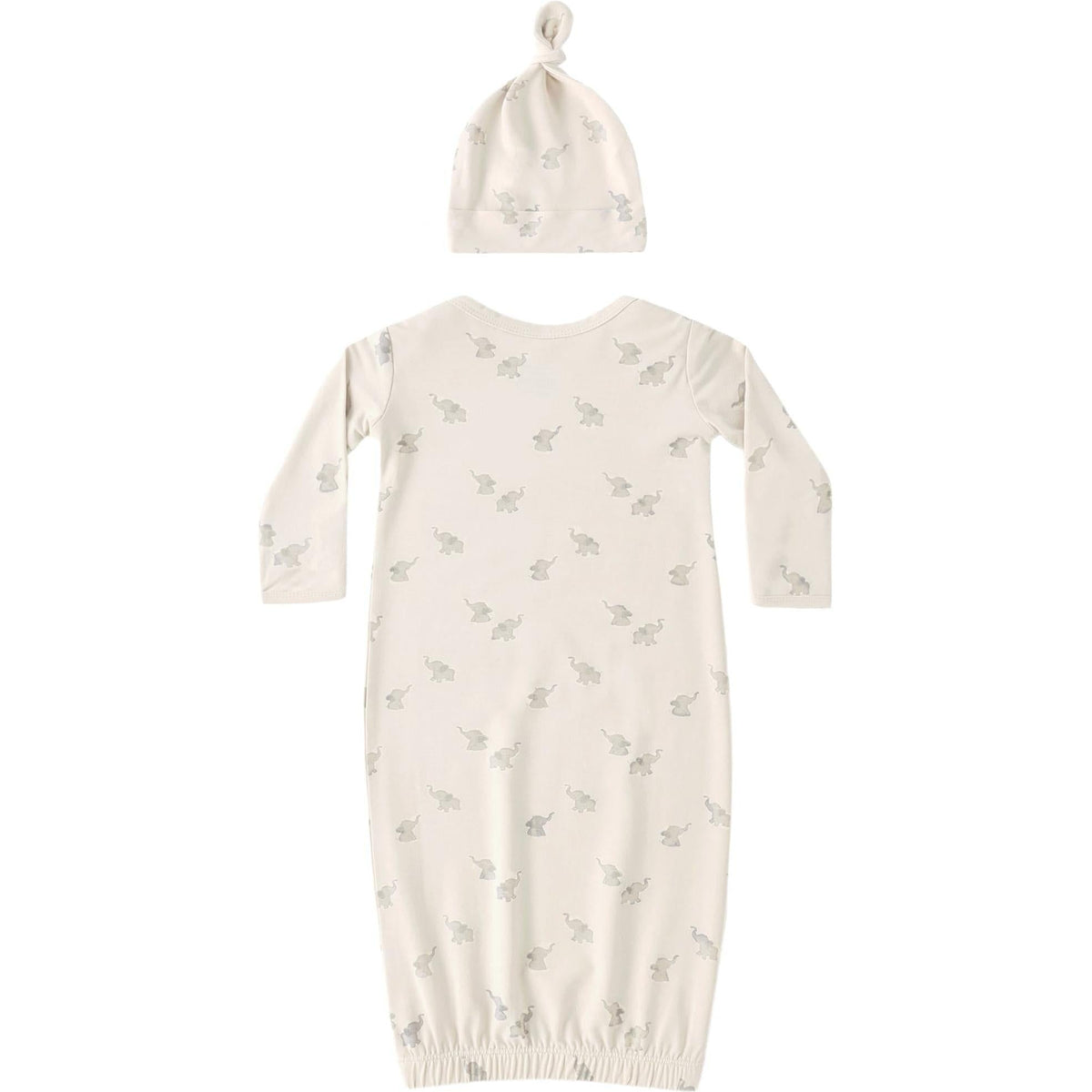 Quincy Mae Bamboo Baby Gown + Hat Set || Elephants
