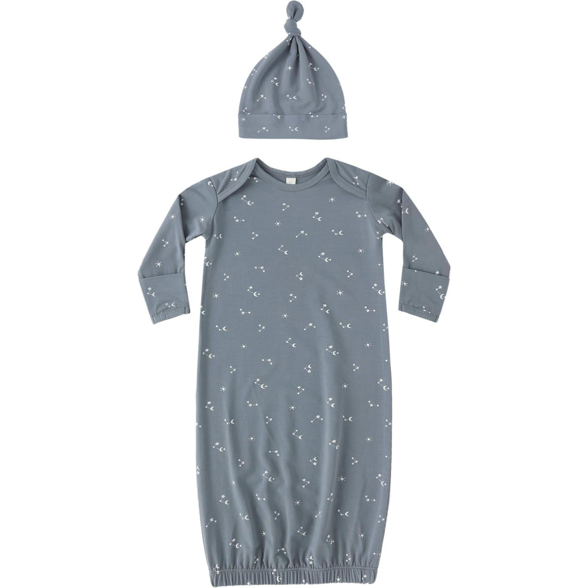 Quincy Mae Bamboo Baby Gown + Hat Set || Starlight