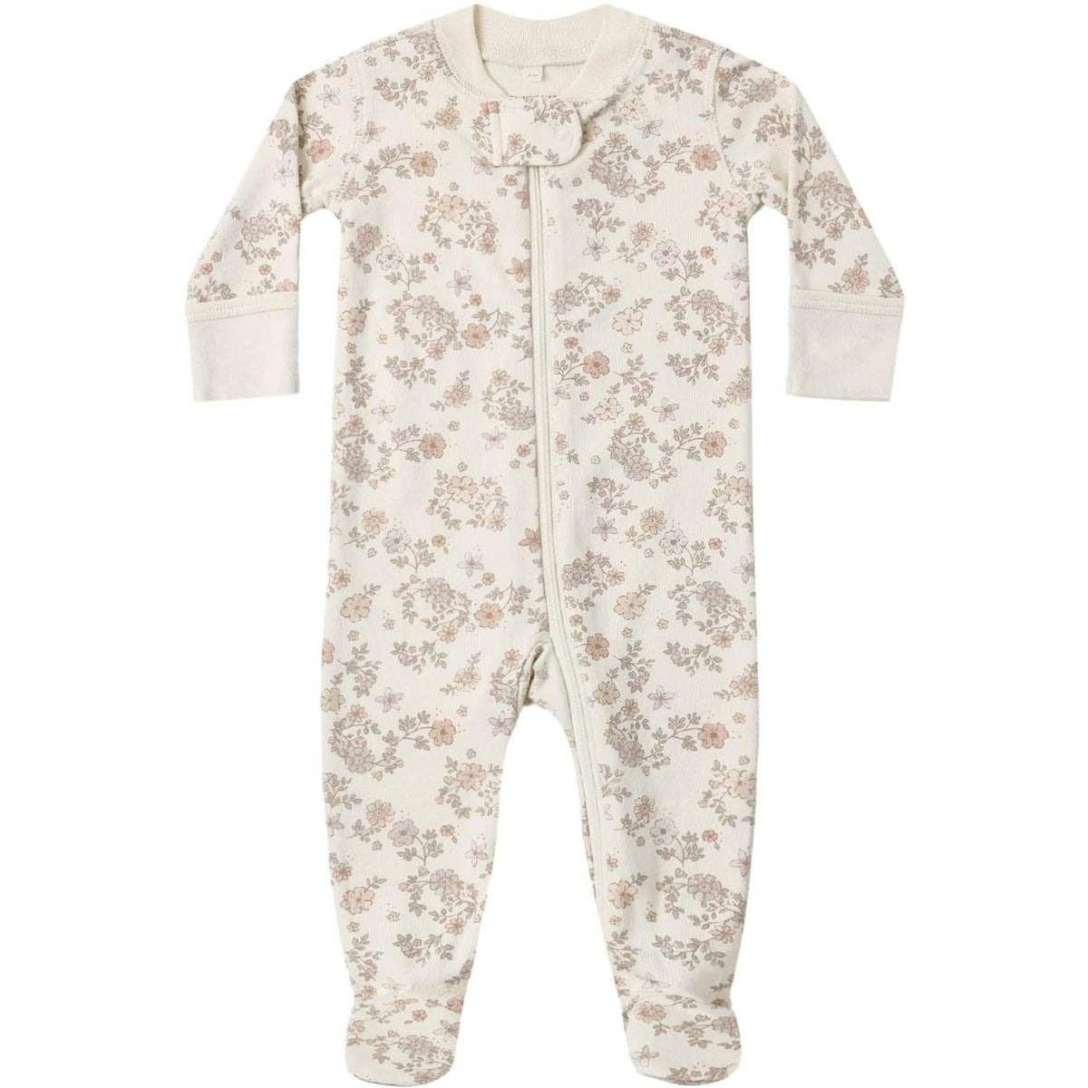 Quincy Mae Zip Long Sleeve Sleeper Footie || Floral Vine