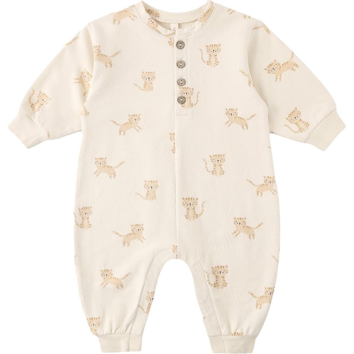 Quincy Mae Relaxed Fleece Jumpsuit || Tigers