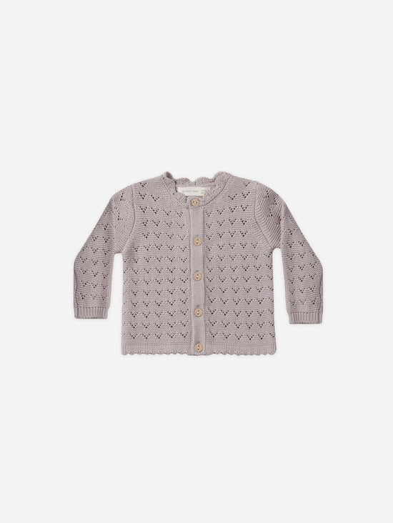 Quincy Mae Scalloped Cardigan || Lavender
