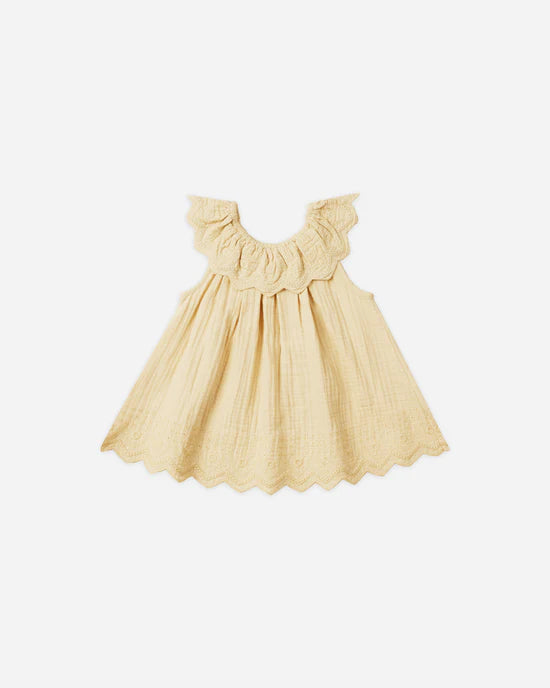 Quincy Mae Isla Dress || Lemon  Baby Go Round, Inc.