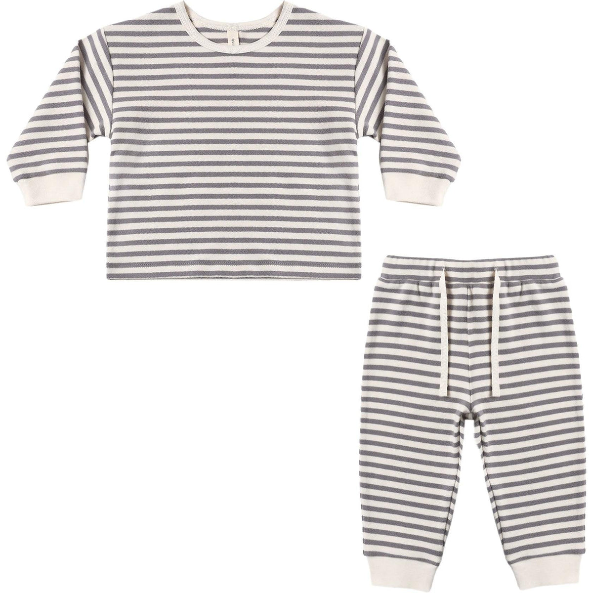 Quincy Mae Cozy Set || Slate Stripe