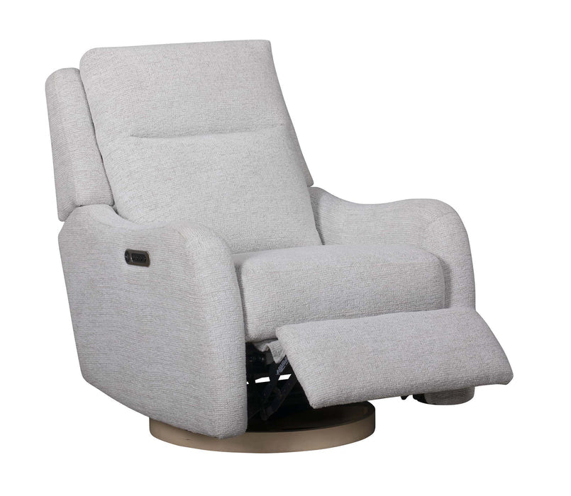 Parker House Quinn Power Swivel Glider Recliner w/ Headrest, Lumbar & Wood Base