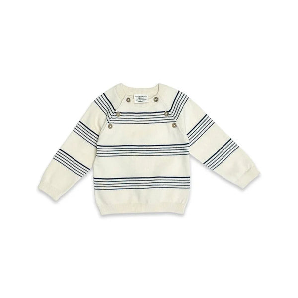 Viverano Organics Stripe Sweater Knit Baby Pullover & Pants 2pc SET