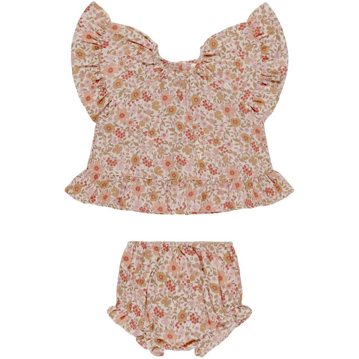Rylee + Cru Butterfly Top + Bloomer Set || Pink Gardenia