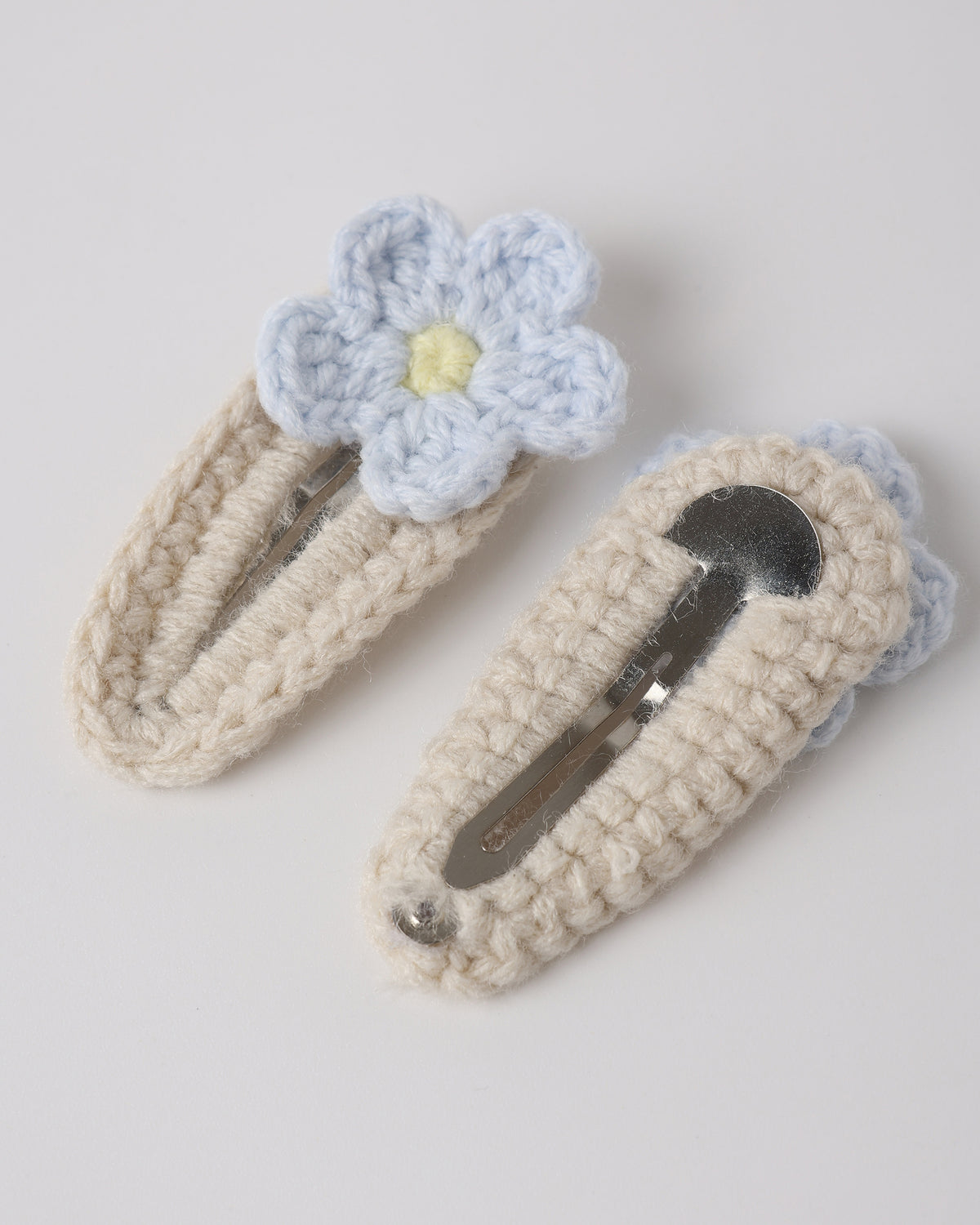 Rylee and Cru Hair Clips in Natural and Periwinkle Crochet