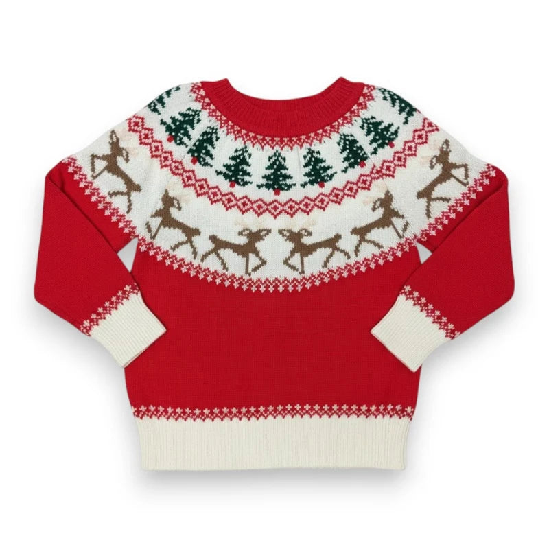 Lulu Bebe Red Reindeer Sweater