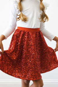 Mila & Rose Red  Sequin Twirl Skort