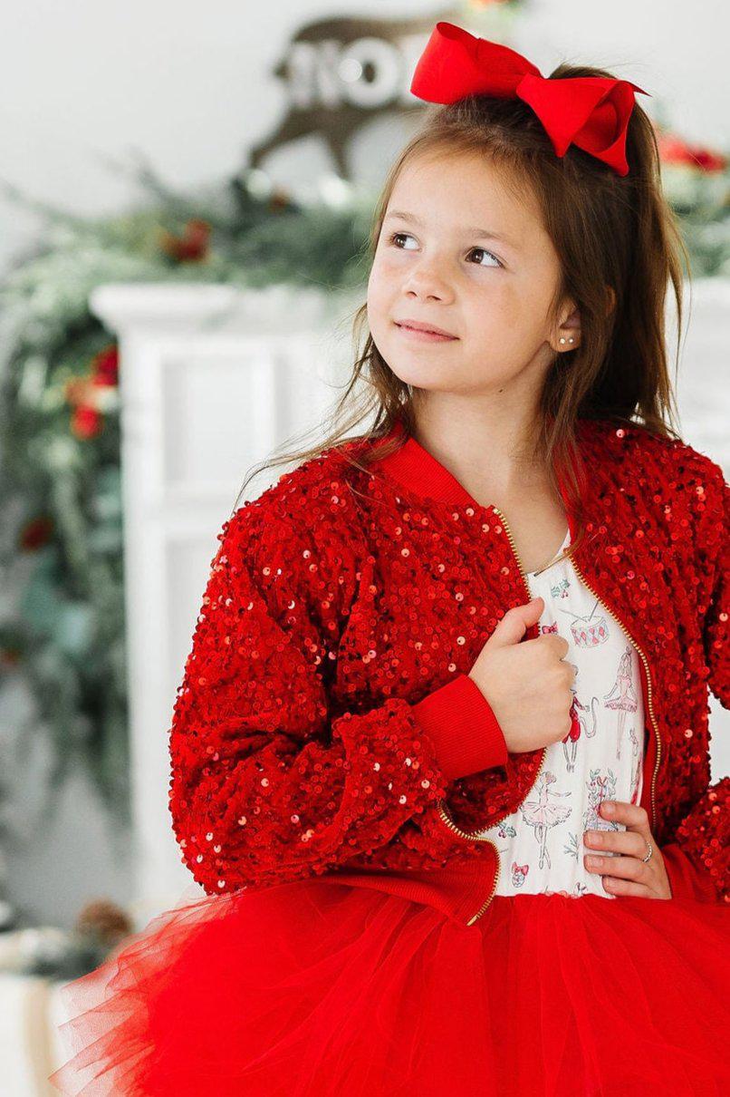 Mila & Rose Red Velvet Sequin Jacket