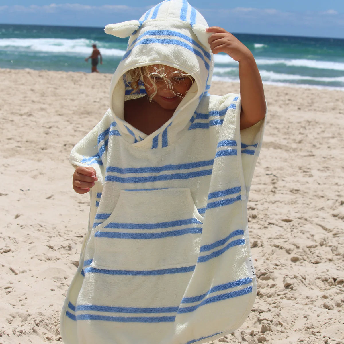 Sunnylife Kids Hooded Towel Sammy Blue