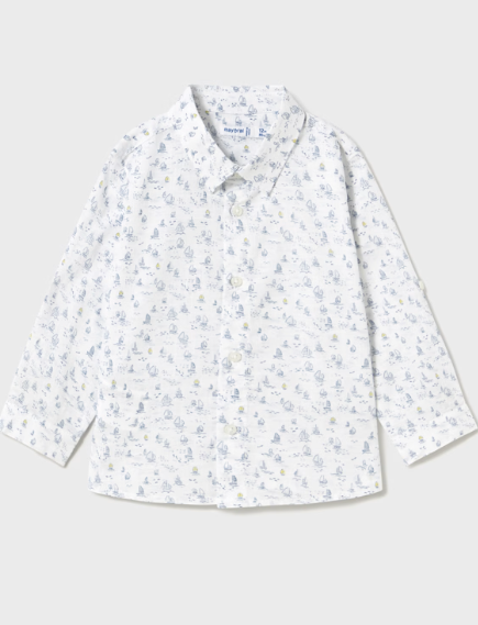 Mayoral Seaside Baby Long-Sleeve Printed Shirt