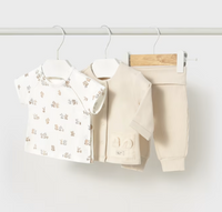 Mayoral Newborn Tracksuit with Printed T-Shirt- Ceramic