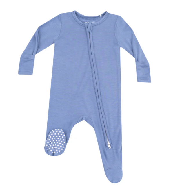 Angel Dear 2 Way Zipper Footie - Solid Country Blue