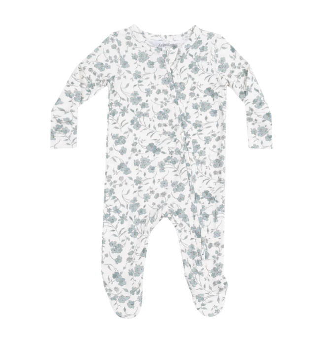 Angel Dear 2 Way Zipper Footie - Baby's Breathe Floral