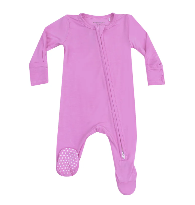 Angel Dear 2 Way Zipper Footie - Solid Cyclamen