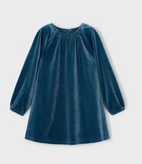 Mayoral Girl Velvet Dress II Ocean