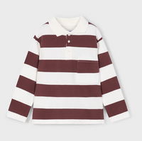 Mayoral Boy Striped Polo Shirt II Plum