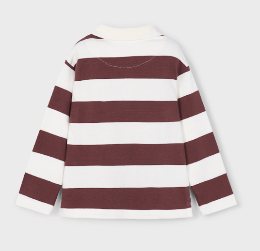 Mayoral Boy Striped Polo Shirt II Plum