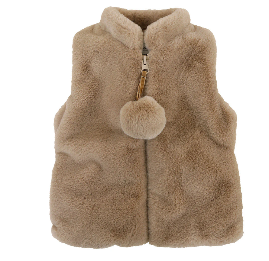 Widgeon Zip Up Vest - Mocha Puff