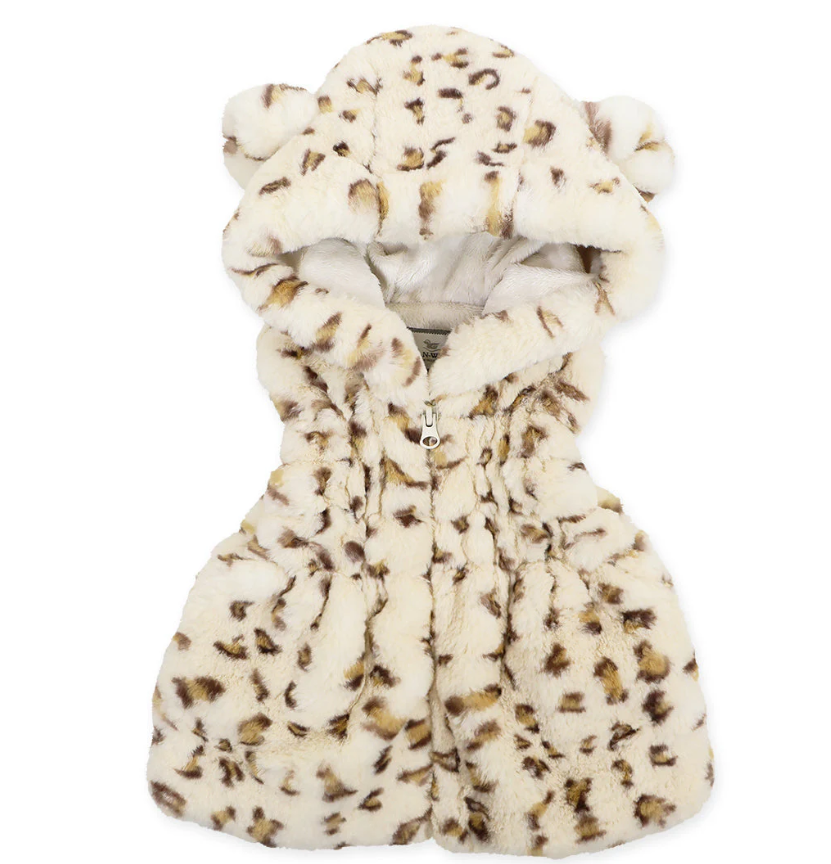 Widgeon Ruched Ear Vest - Cream Leopard