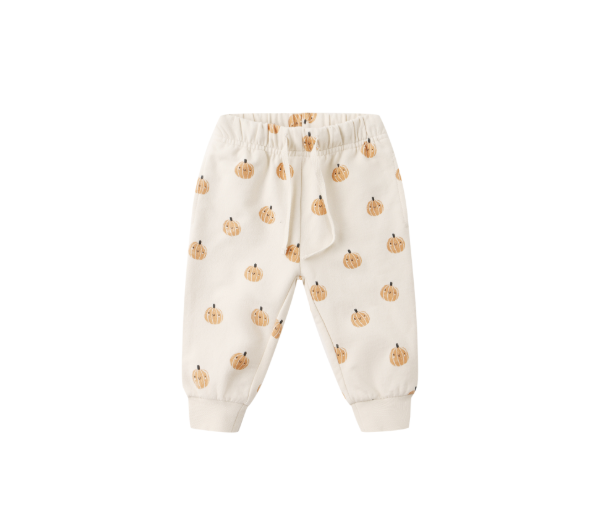 Quincy Mae Relaxed Fleece Sweatpant II Smiley Pumpkin