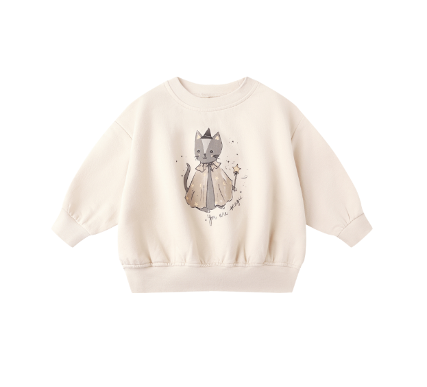 Quincy Mae Relaxed Fleece Sweatshirt II Magic Cat