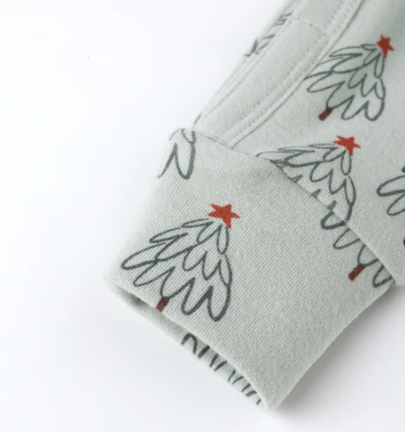 Rylee + Cru Organic Long John Pajamas || Trees