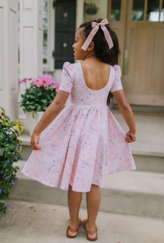 Ollie Jay Puff Dress in Dreamy Unicorn
