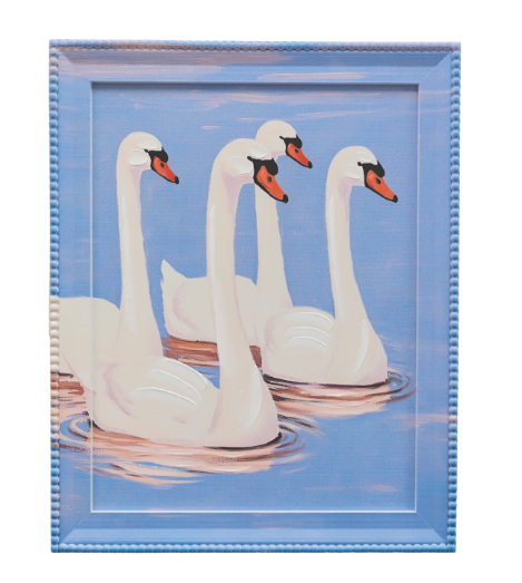 Hazel Mazel Painted Frame Wall Decor w/ Swans