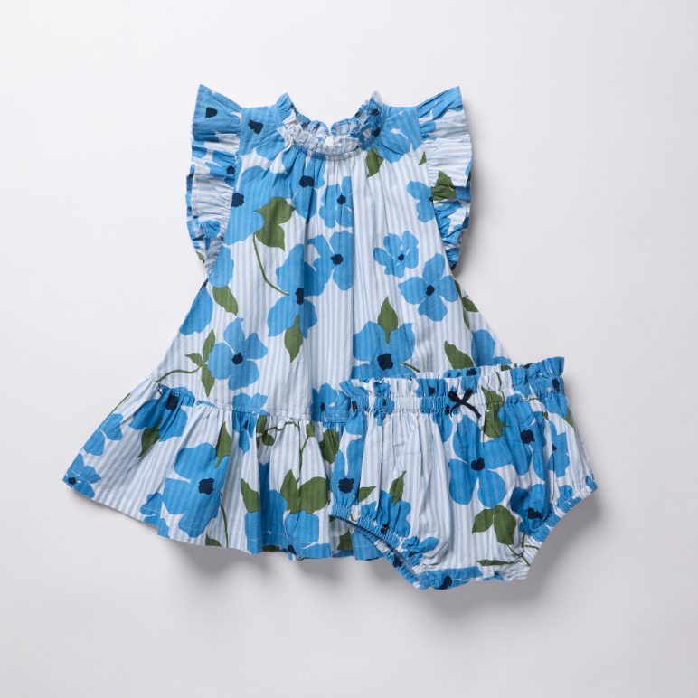 Pink Chicken Baby Girls Harper Dress Set- Hibiscus Floral
