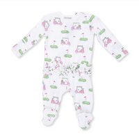 Angel Dear Golf Carts Pink - 2 Way Ruffle Back Zipper Footie