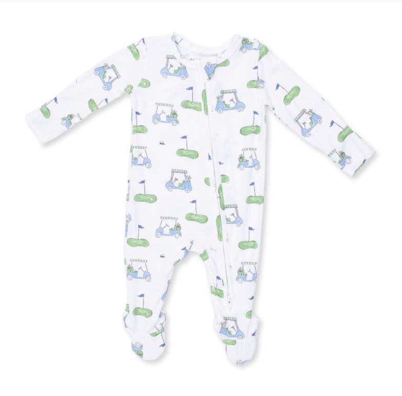 Angel Dear Golf Carts Blue - 2 Way Zipper Footie