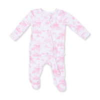 Angel Dear Golf Toile Pink - 2 Way Ruffle Back Zipper Footie