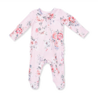 Angel Dear Painterly Rose Bouquets - 2 Way Ruffle Back Zipper Footie