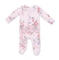 Angel Dear Painterly Rose Bouquets - 2 Way Ruffle Back Zipper Footie