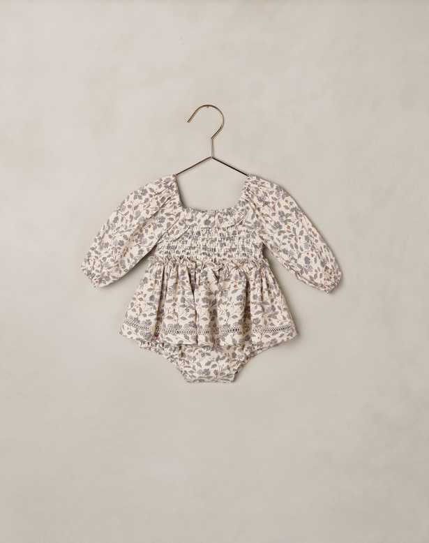 Noralee Elodie Romper- Blue Garden