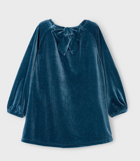 Mayoral Girl Velvet Dress II Ocean