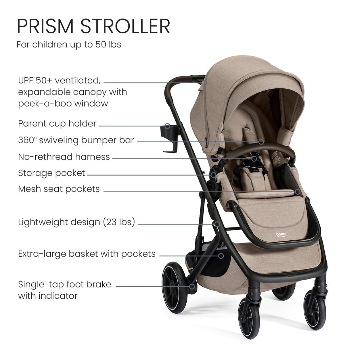 Britax Prism Full-Size Travel System with Willow S Infant Car Seat + Alpine Base