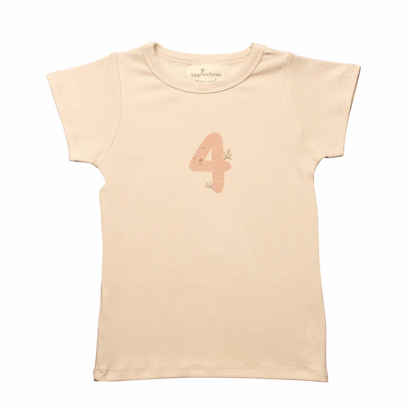 Tiny Victories Girl Birthday Party Shirt Number 4 short sleeve