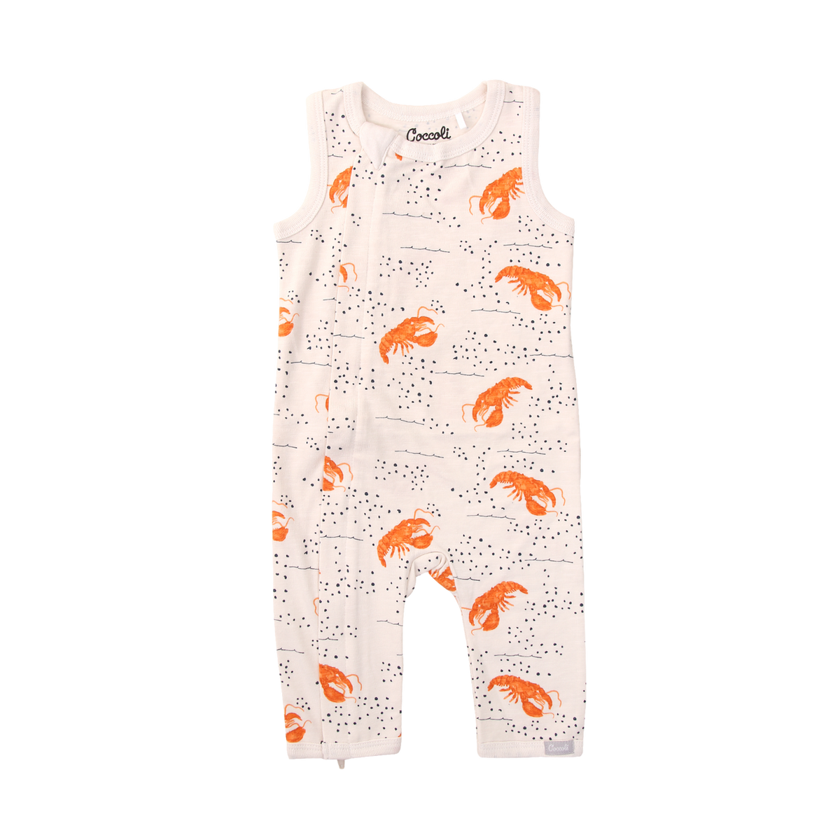 Coccoli Jersey Unionsuit Beige Lobsters Print