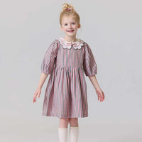 Pink Chicken Darcy Dress II Pink Green Stripe