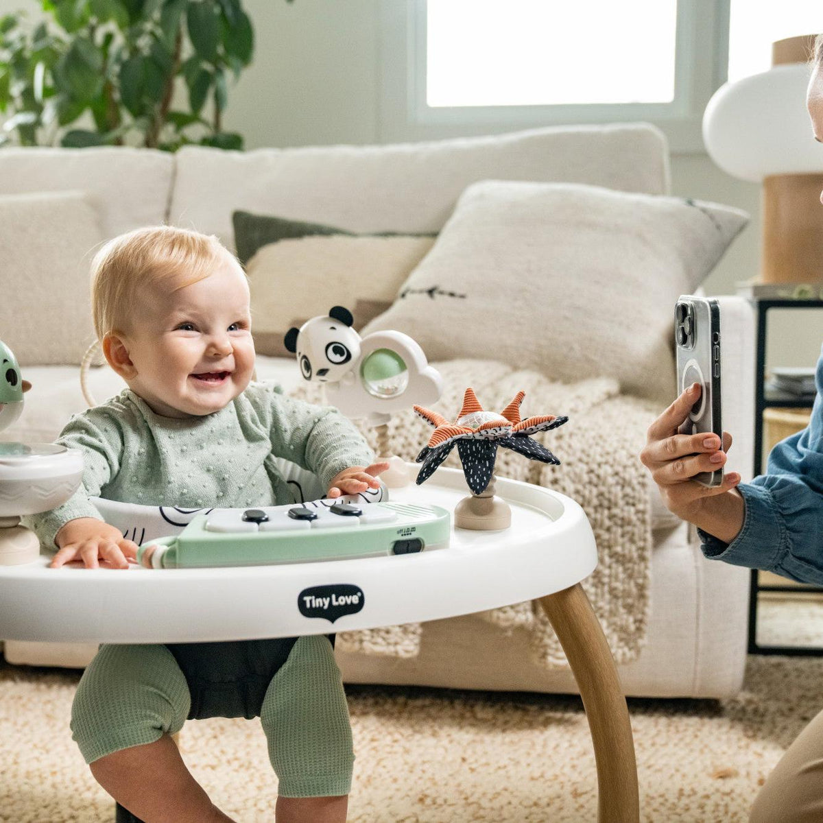Tiny Love 5-in-1 Stationary Activity Center | Black & White Décor Collection