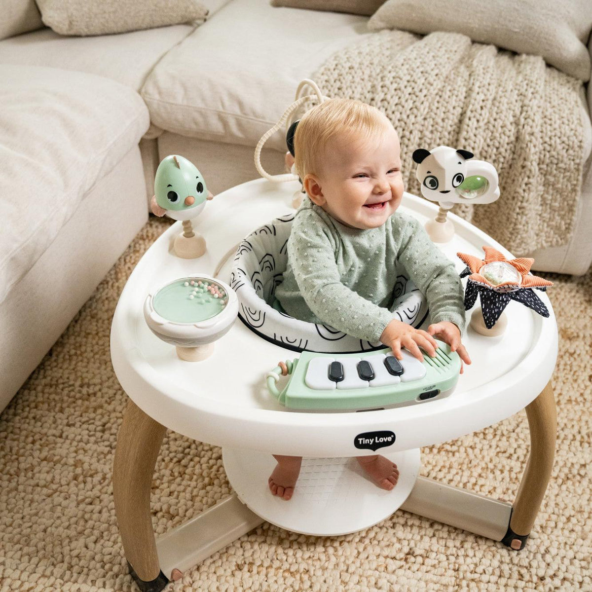 Tiny Love 5-in-1 Stationary Activity Center | Black & White Décor Collection