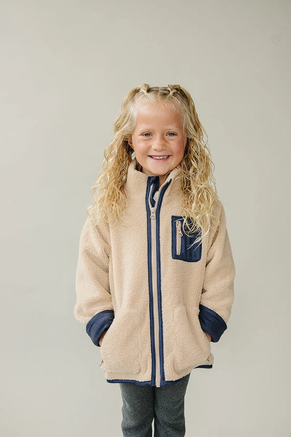Mebie Baby Sherpa Zip-Up Jacket