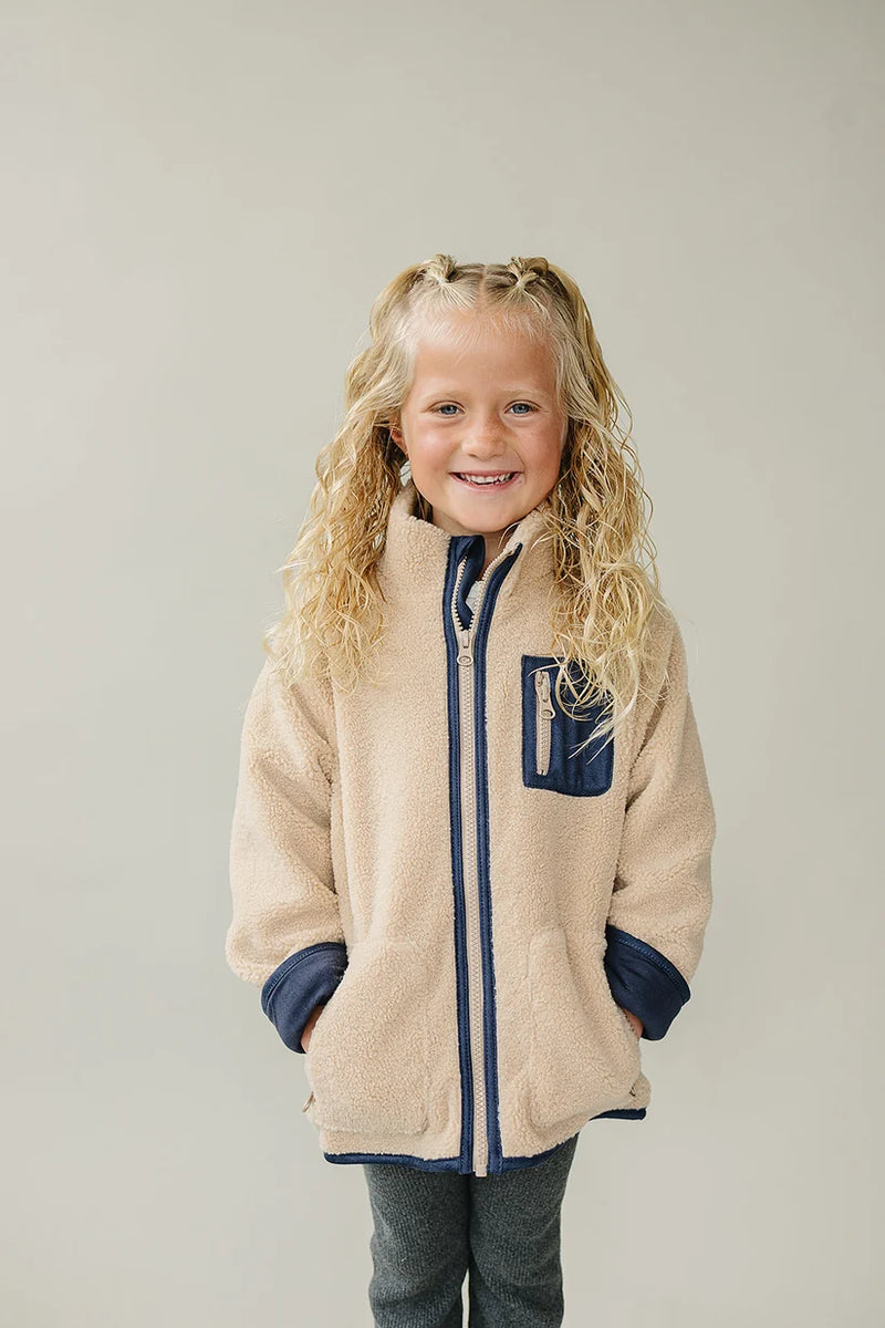 Mebie Baby Sherpa Zip-Up Jacket