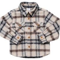 Mebie Baby Cream Plaid Shacket